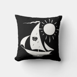 Anpassat namn för segelbåten på Lazy Day Kudde