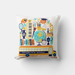 Anpassat namn för skolillustrationer dekorativ kud kudde