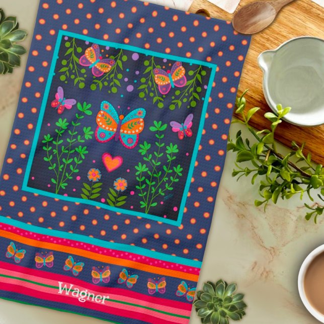 Anpassat namn för Snyggt av Blommigt för roligt Bu Kökshandduk (Skapare uppladdad)