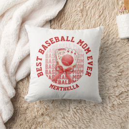 Anpassat namn för snyggt BASEBALL MAMMA Kudde