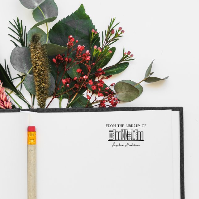 Anpassat namn för Snyggt Bokar Bibliotek Självfärgande Stämpel (Skapare uppladdad)