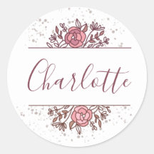 Anpassat namn för söt Rosa Blommigt