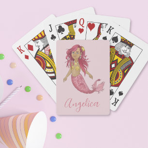 Anpassat namn för söt Rosa Sjöjungfru Grattis på f Casinokort