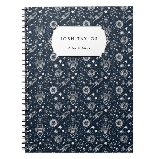 Anpassat namn för Space Science Stars Planets Rock Anteckningsbok (Framsidan)