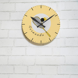 Anpassat namn för Squash Player Coach Racketball Rund Klocka