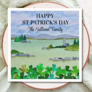 Anpassat namn för st patrick's day Lucky Shamrock Pappersservett