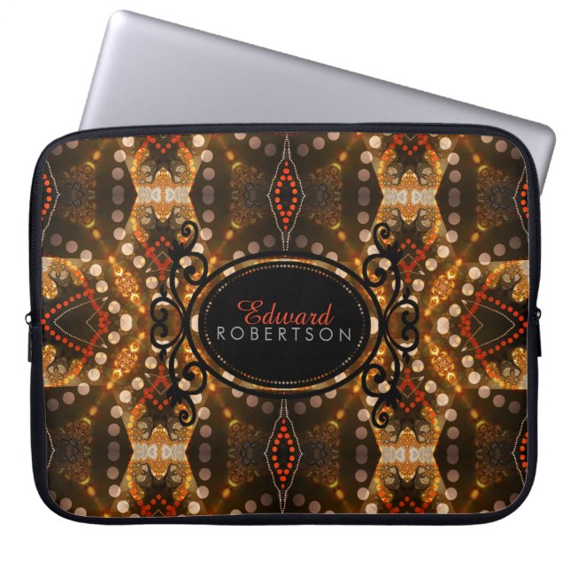 Anpassat namn för stambatik Laptop sleeve (Framsidan)
