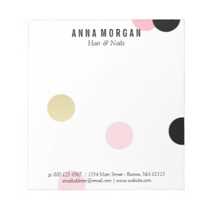 Anpassat namn för stor Rosa och svart konfetti Anteckningsblock