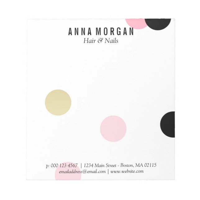 Anpassat namn för stor Rosa och svart konfetti Anteckningsblock (Framsida)