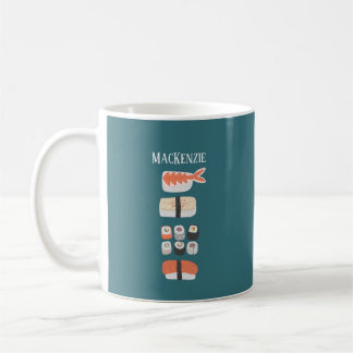 Anpassat namn för Sushi Nigiri Sashimi Maki Roll Kaffemugg