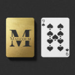 Anpassat namn för svart och Guld Personlig Monogra Casinokort<br><div class="desc">Personlig Monogram- och Namn-presenter med guld personlig monogram i klassiskt serif font stil med lådan namn i mitten av monogram i svart på ytan av faux guld-folie. Perfekt som fars dag-gåvor till pappa, gåvor till farfar, make, brudgumm, bäste man, marskalkar och annat. Observera: Folidinformationen simuleras i teckningen. Ingen folie kommer...</div>