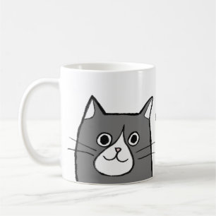 Anpassat namn för Svart och vitt Tuxedo Cat Kärlek Kaffemugg