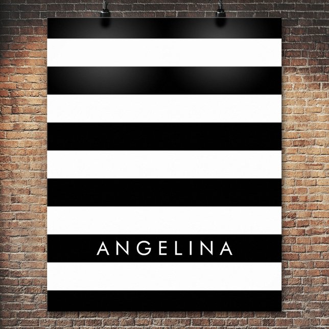 Anpassat namn för Svartvit stripe-Mönster Poster (Custom Poster)