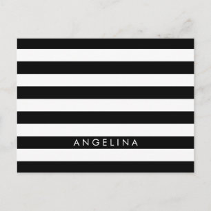 Anpassat namn för Svartvit stripe-Mönster Vykort