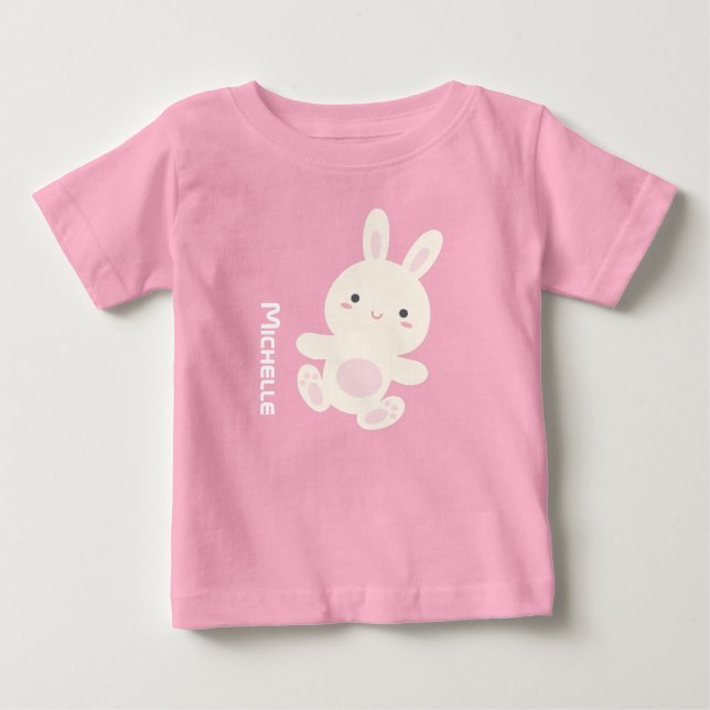 Anpassat namn för Sweet Adsible Cute Bunny Rabbit T Shirt (Framsida)