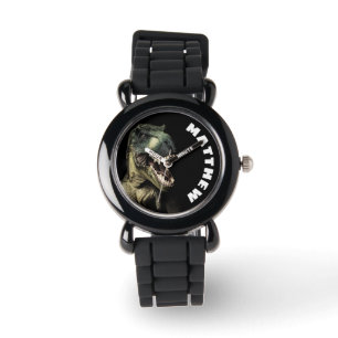 Anpassat namn för T-Rex-dosinosaur Armbandsur