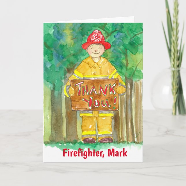 Anpassat namn för Tack Firefighter Kort (Framsida)