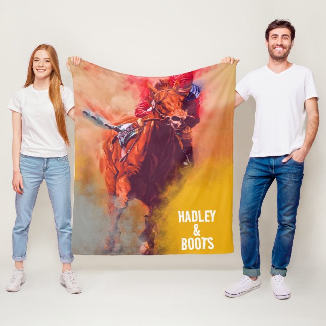 Anpassat namn för Tävlan personlig - häst Fleecefilt (På plats)