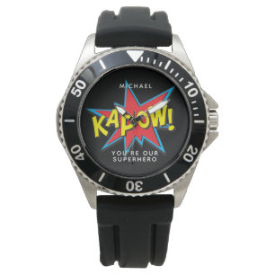 Anpassat namn för Tecknaden Fars dag Superhero Armbandsur