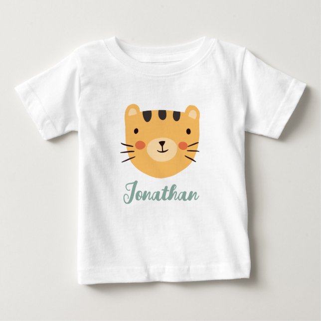 Anpassat namn för Tiger Baby Cute T Shirt (Framsida)