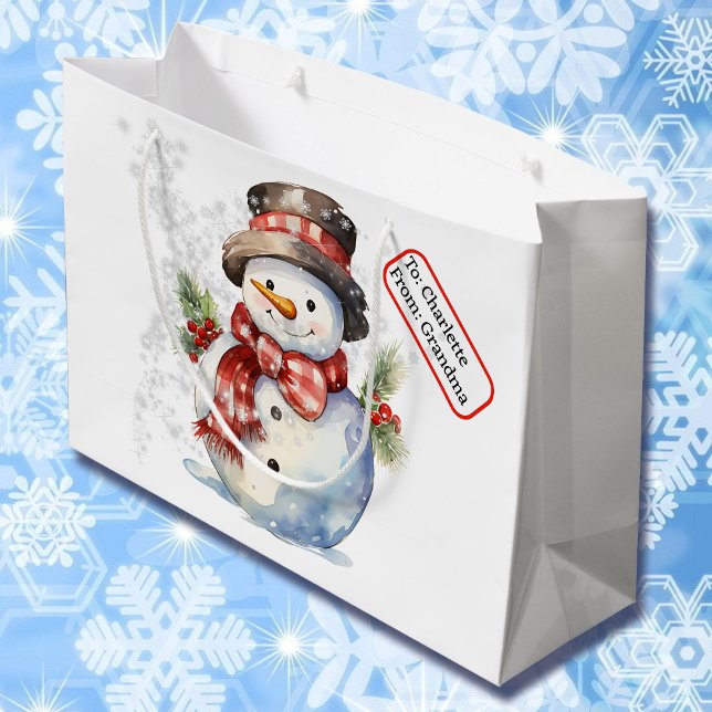 Anpassat namn för top hat Snögubbe, Märkre, jul, S (Skapare uppladdad)