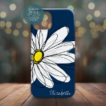 Anpassat namn för trendigets Daisy Blommigt Illust<br><div class="desc">En vit daisy teckning med en solid färg-bakgrund och ett ställe för att lägga till en namn eller annan text. En modern,  livlig hand plockade-design med trendig färg.</div>