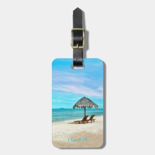 Anpassat namn för Tropical Sandy Beach Bagagebricka