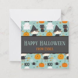 Anpassat namn för Turcos "Happy halloween" Mönster Anteckningskort