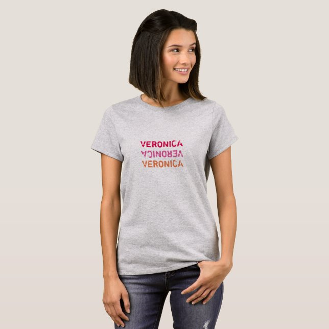 Anpassat namn för typdiagram tee shirt (Hel framsida)