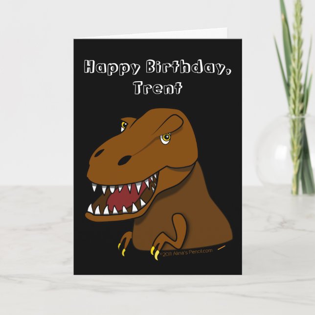 Anpassat namn för Tyrranosaurus Rex Barns födelsed Kort (Framsida)