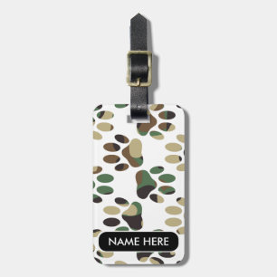 Anpassat namn för utskrift av Camo Mönster Hund Pa Bagagebricka