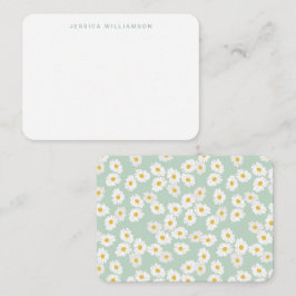 Anpassat namn för Vår Pastel Sage Blue Daisys Anteckningskort