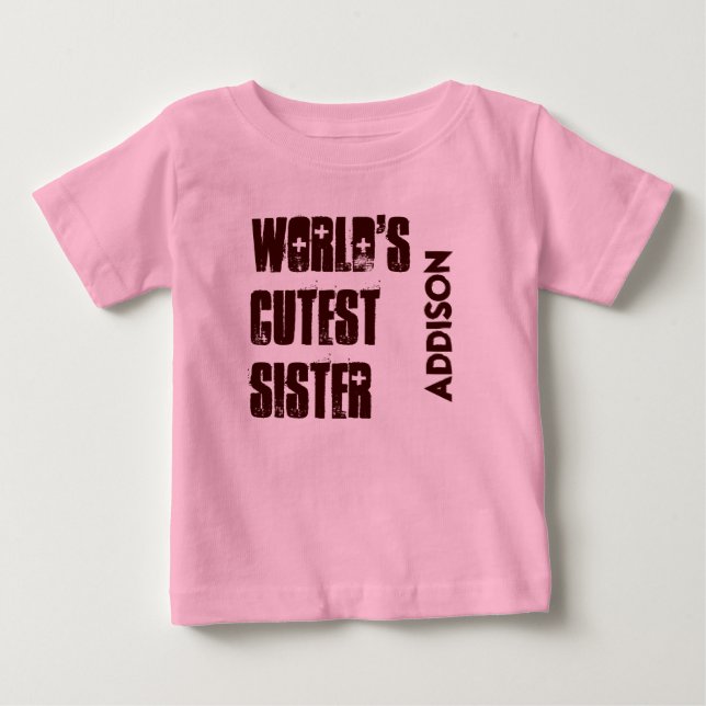 Anpassat namn för världens bästa SISTER Tee Shirt (Framsida)