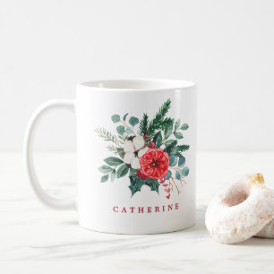 Anpassat namn för vattenfärgen Jul Botanicals Kaffemugg