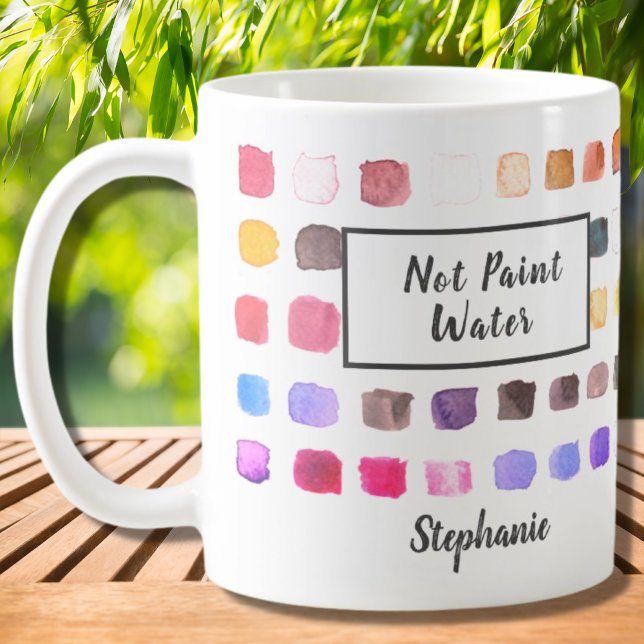 Anpassat namn för vattenfärgsartist Färg inte Vatt Kaffemugg (Skapare uppladdad)