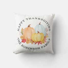 Anpassat namn för vattenfärgspumpor Happy thanksgi Kudde