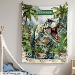 Anpassat namn för vild Dinosaur Blanket-Personlig Fleecefilt