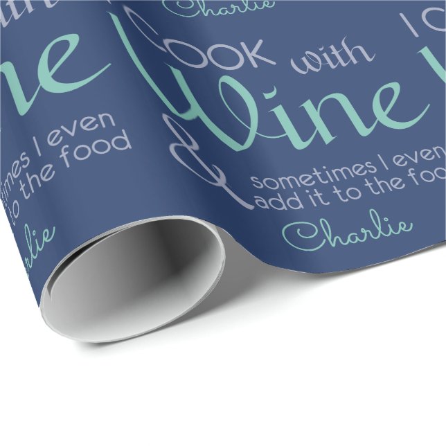 Anpassat namn för vin-offert som omsluter pappert presentpapper (Rullad Hörn)