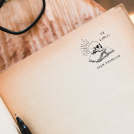 Anpassat namn för vintage Gothic Bok från Bibliote Självfärgande Stämpel