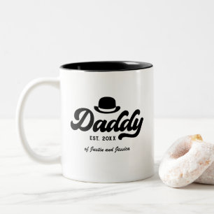 Anpassat namn för vintage Retro pappa Pappa Fars d Två-Tonad Mugg