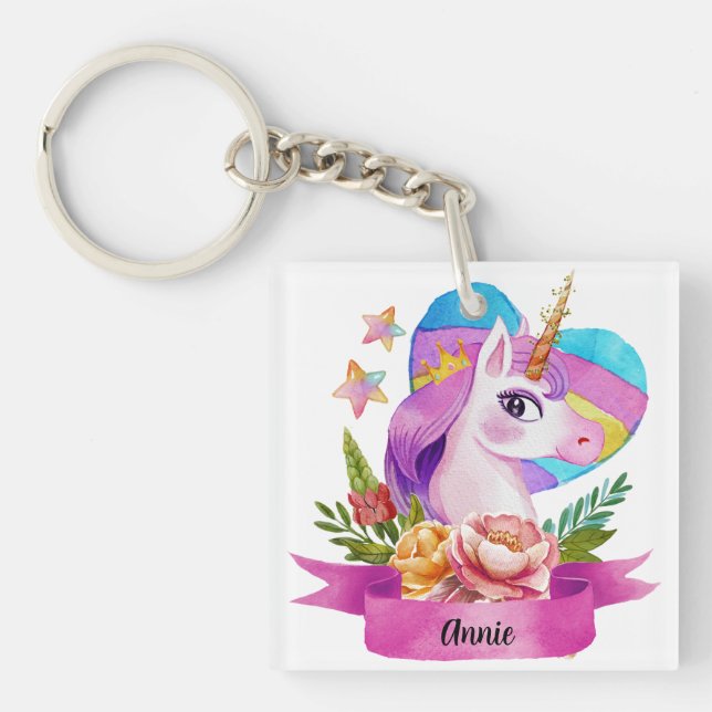 Anpassat namn för vinterfärgad cute Unicorn Heart (Framsidan)