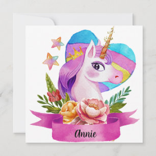 Anpassat namn för vinterfärgad cute Unicorn Heart