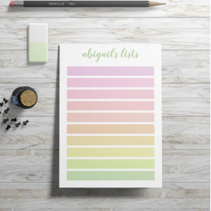 Anpassat namn för Violet Rosa Peach Ombre Post-it Block