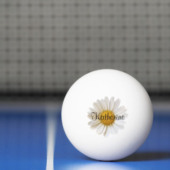 Anpassat namn för vit Daisy Pingisboll (Netto)
