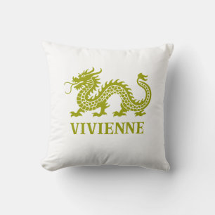 Anpassat namn för Wasabi Grönt Chinoiserie Dragon Kudde