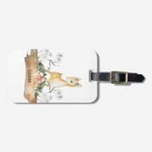 Anpassat namn för Watercolor Woodland Baby Fawn