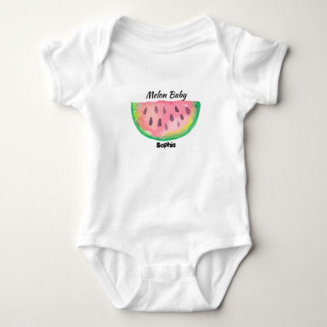 Anpassat namn för Watermelon Baby T Shirt (Framsida)