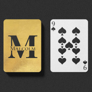 Anpassat namn för Weasted Guld Personlig Monogram Casinokort