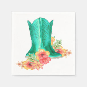 Anpassat namn för westerna Bröllop CowboyBoots Flo Pappersservett