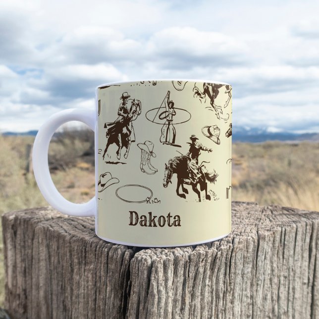 Anpassat namn för Westerna Rodeo Horses Kaffemugg (Skapare uppladdad)